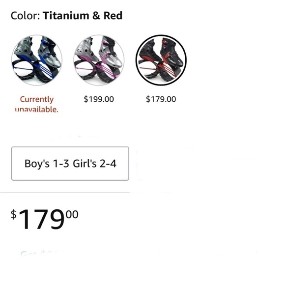 NEW super FUN Kids KJ Kangoo Jumps Power Shoes size 1-3 Titanium, Black & Red - Picture 6 of 10